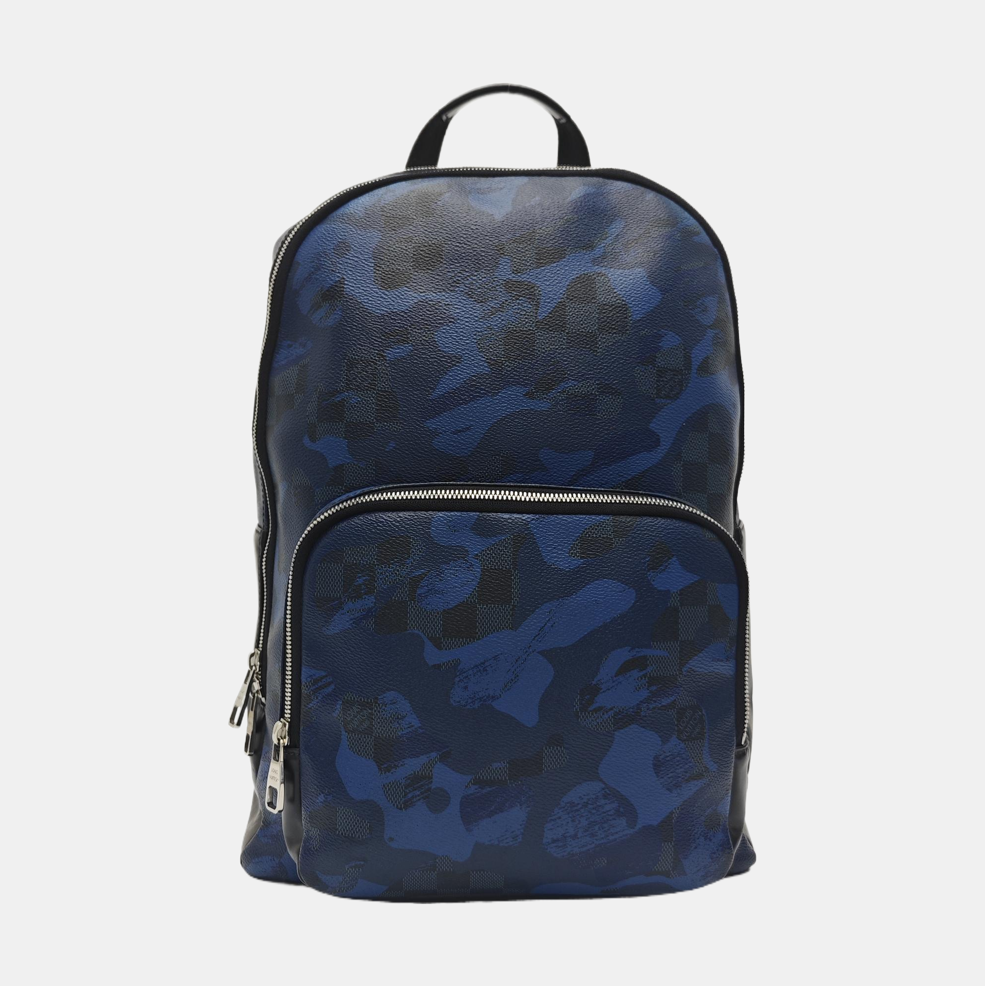 Damier Coated Canvas Backpack Blue