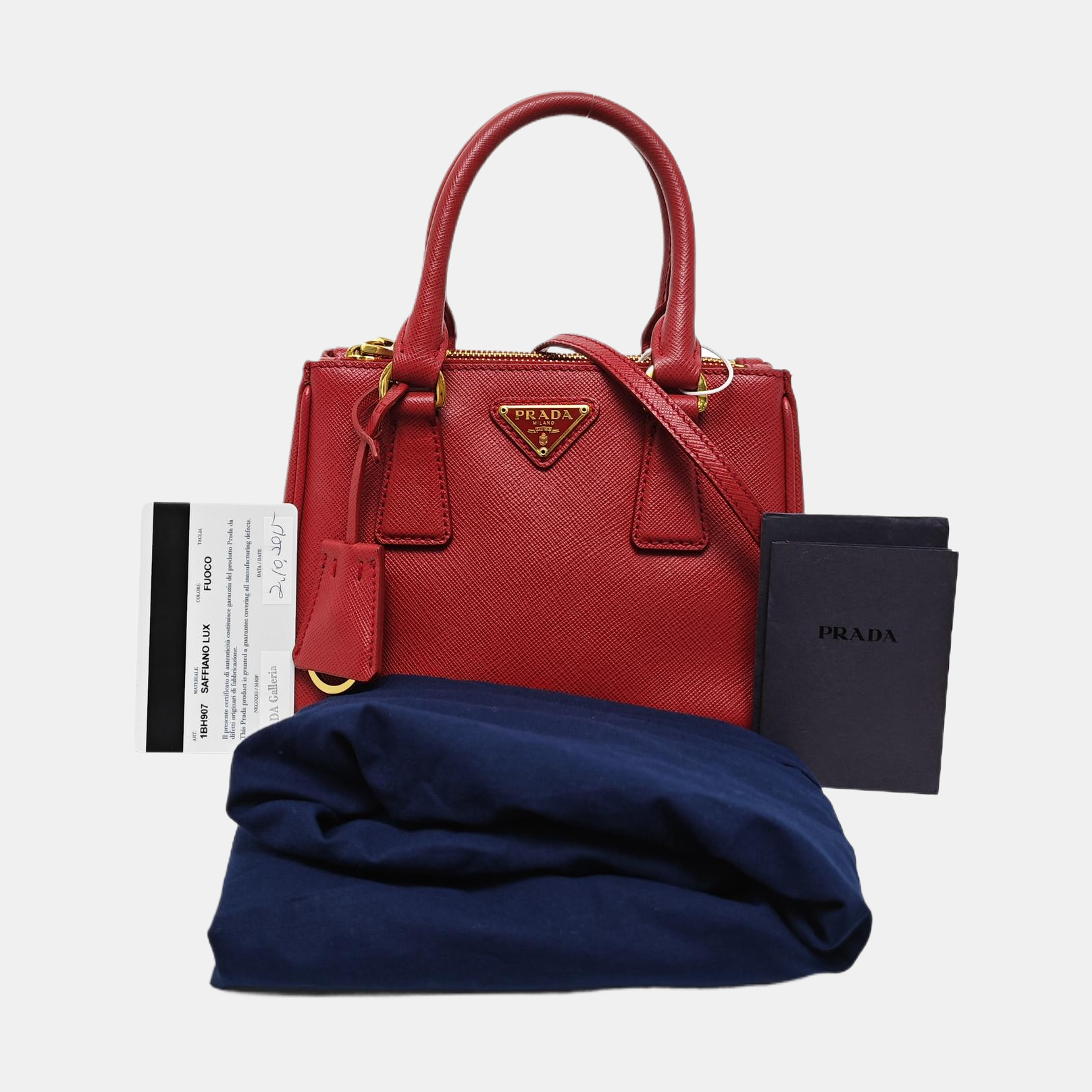 Galleria Super Mini Saffiano Calfskin Red