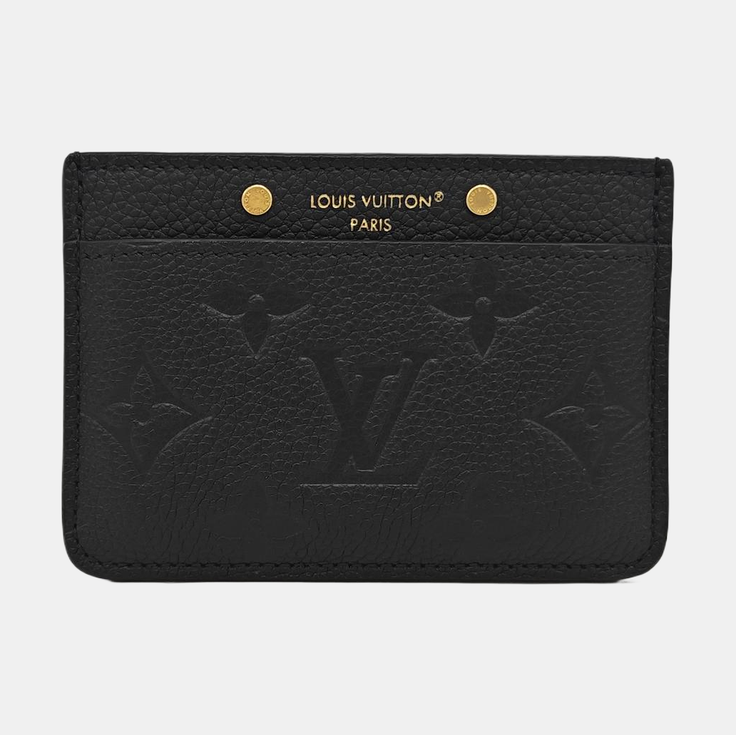 Monogram Calfskin Card Holder Black