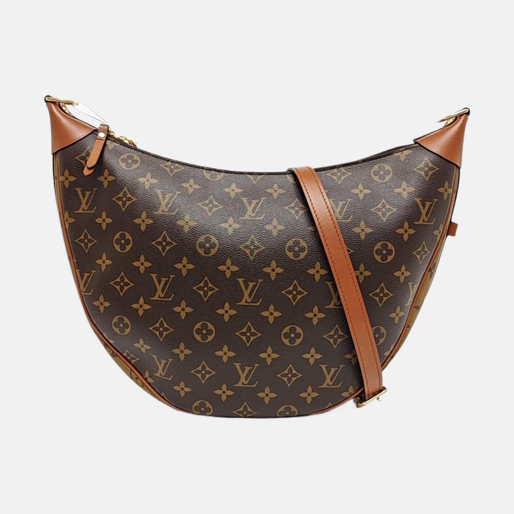LOOP HOBO Monogram Coated Canvas Brown
