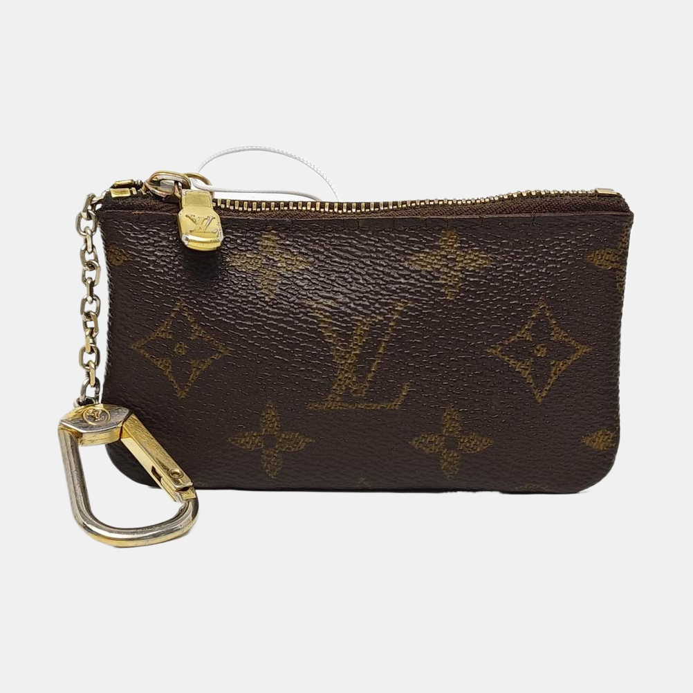 Monogram Coated Canvas Clutch Brown