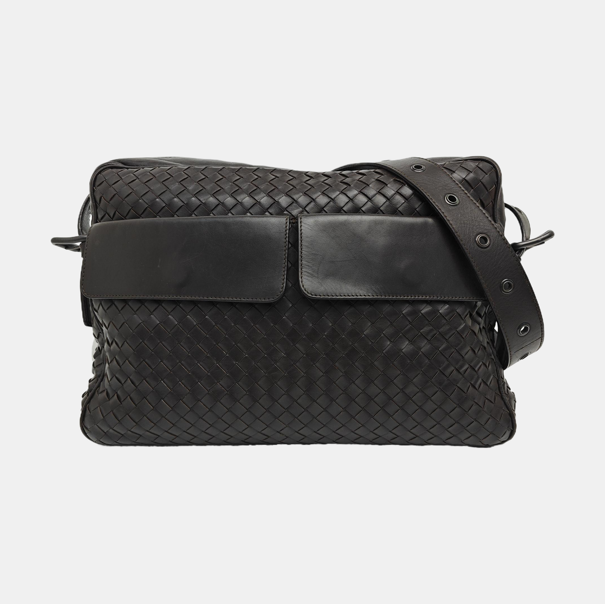 Calfskin Shoulder Bag Brown