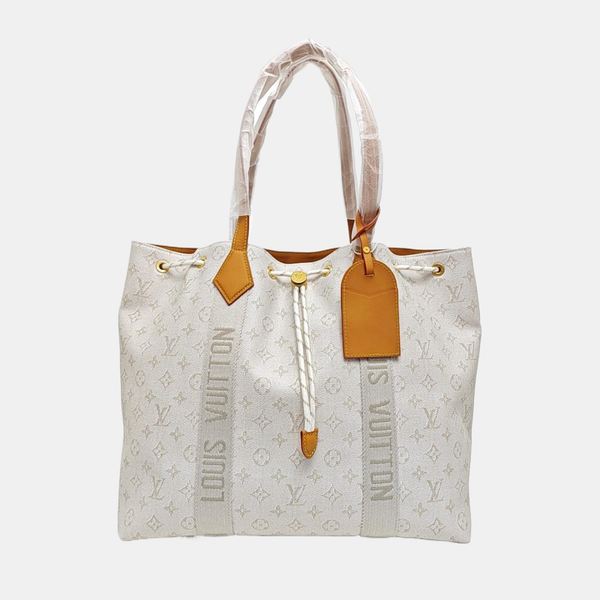 Monogram Coated Canvas Tote Bag Beige