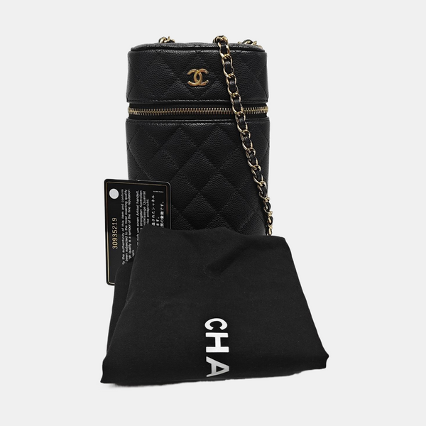 Quilted Grained Calfskin Black