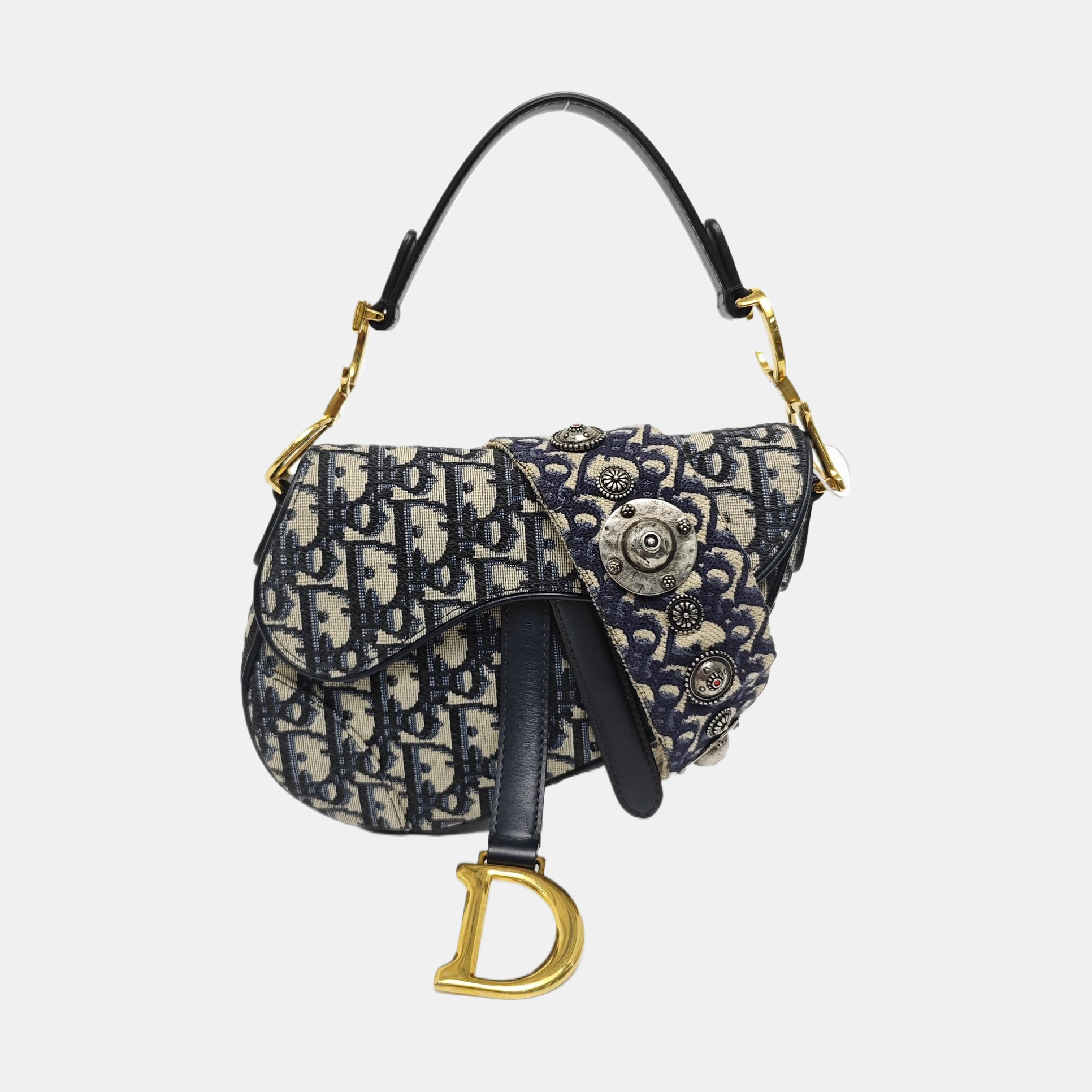 Saddle Mini Oblique Canvas Blue