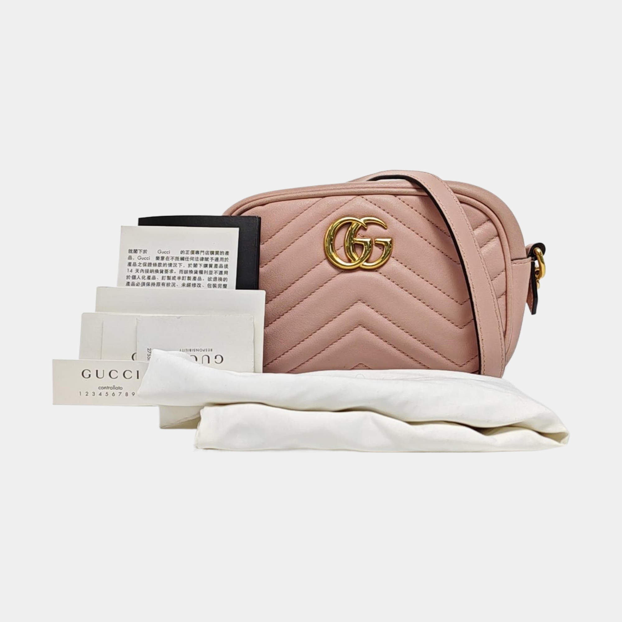 GG Marmont Mini Quilted Calfskin Pink