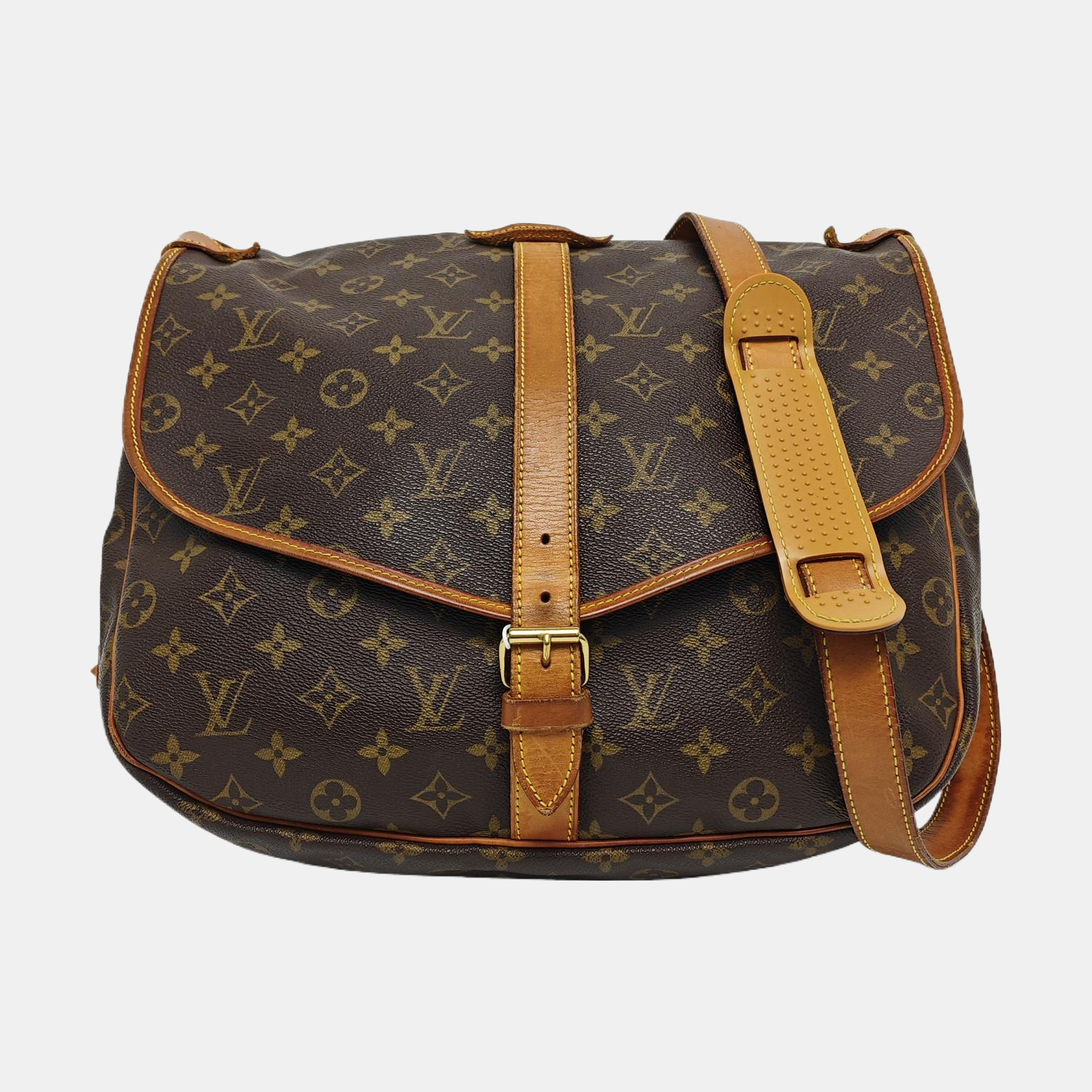 SAUMUR 35 Monogram Coated Canvas Brown