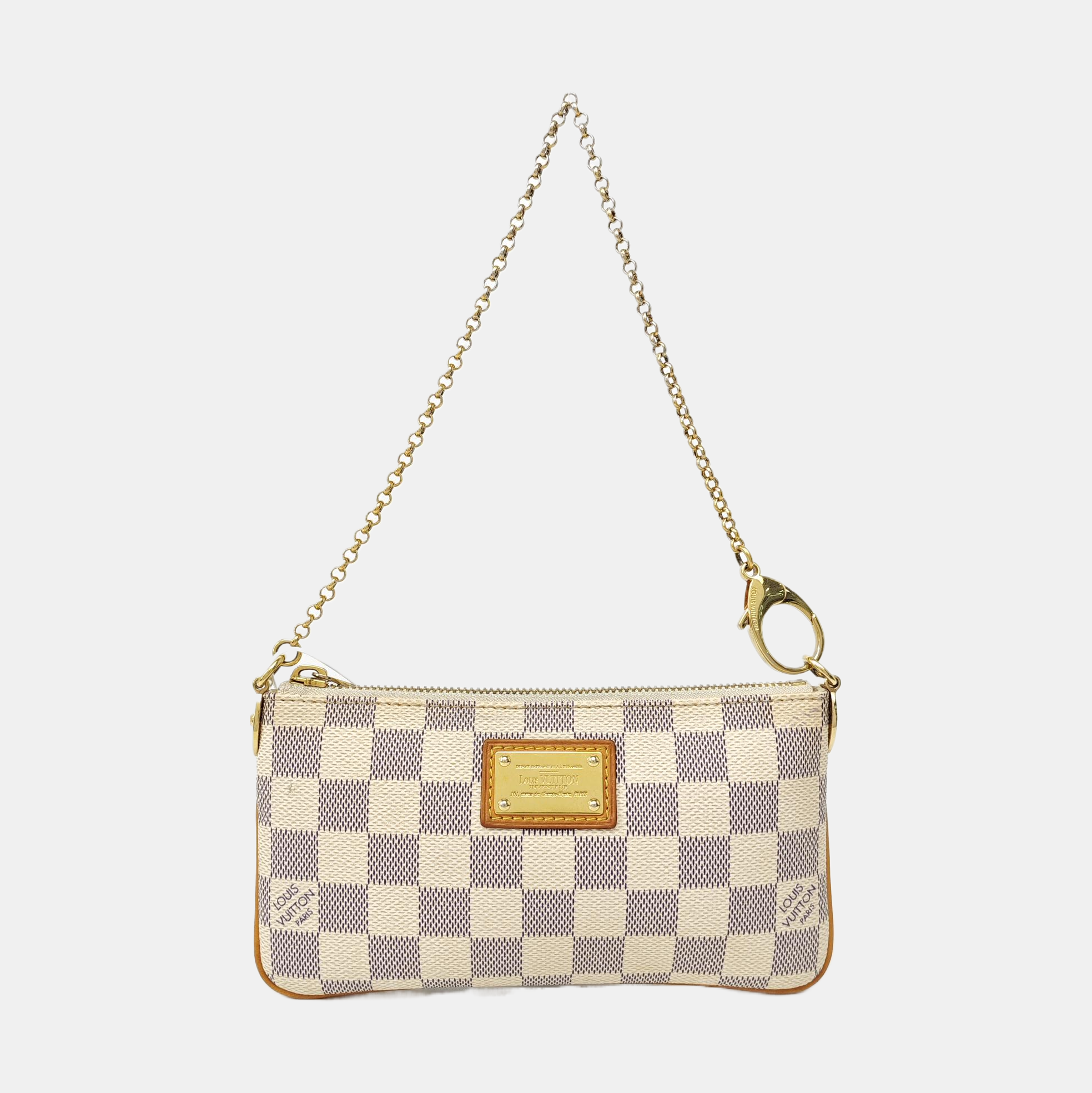 VINTAGE MILLA MM Damier Azur Coated Canvas White