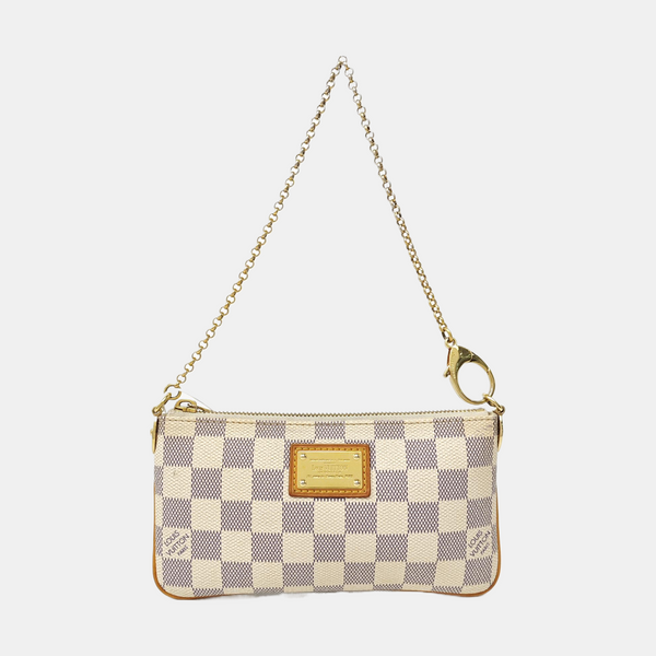 VINTAGE MILLA MM Damier Azur Coated Canvas White