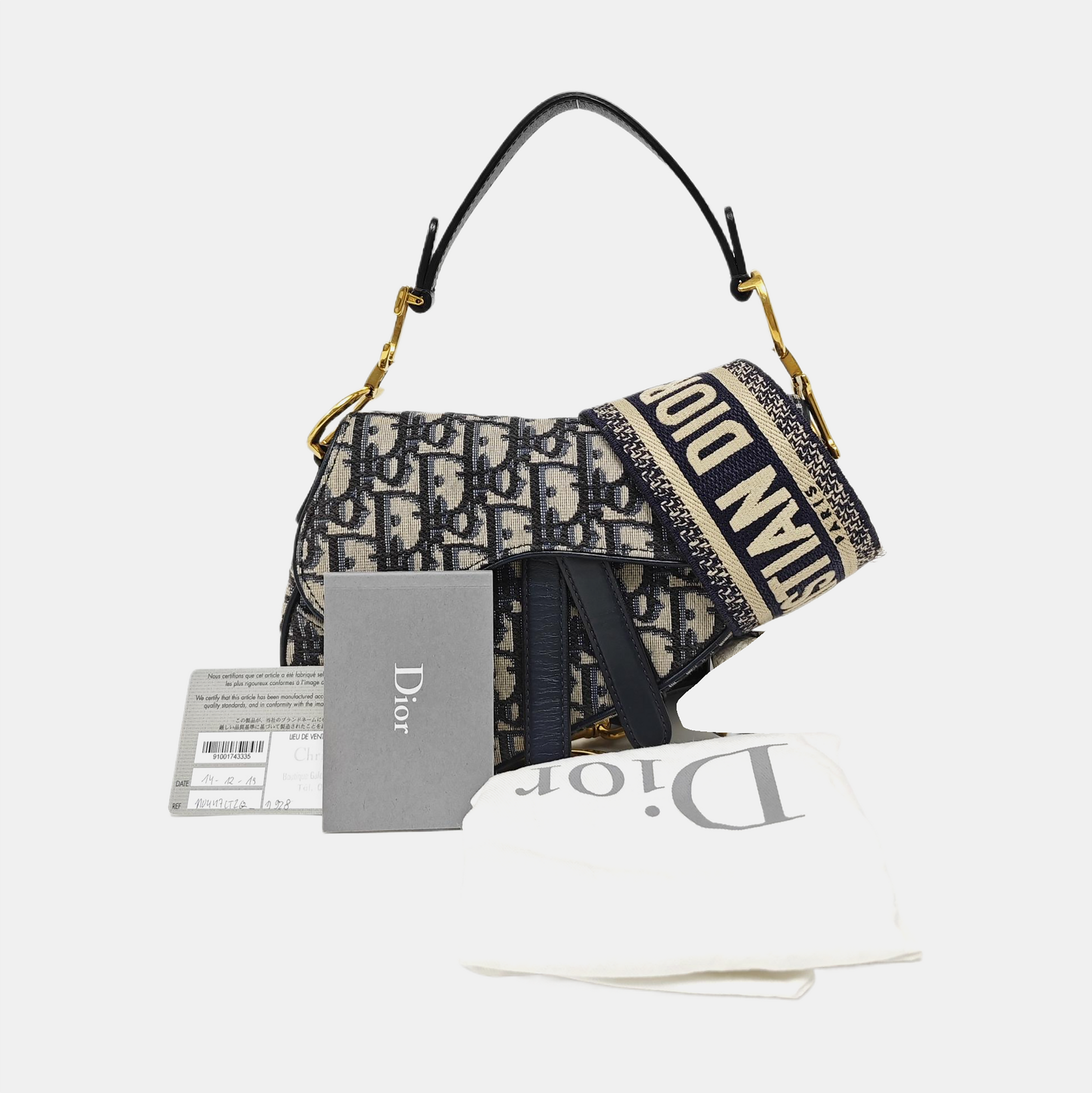 Saddle Mini Oblique Canvas Blue