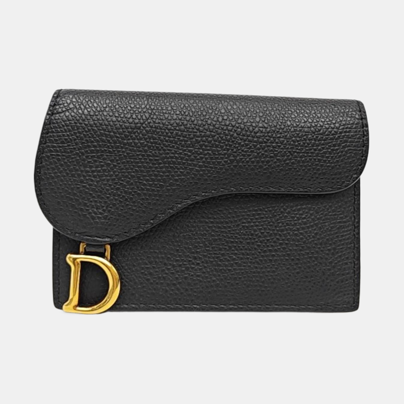 Saddle Mini Calfskin Black Card Holder