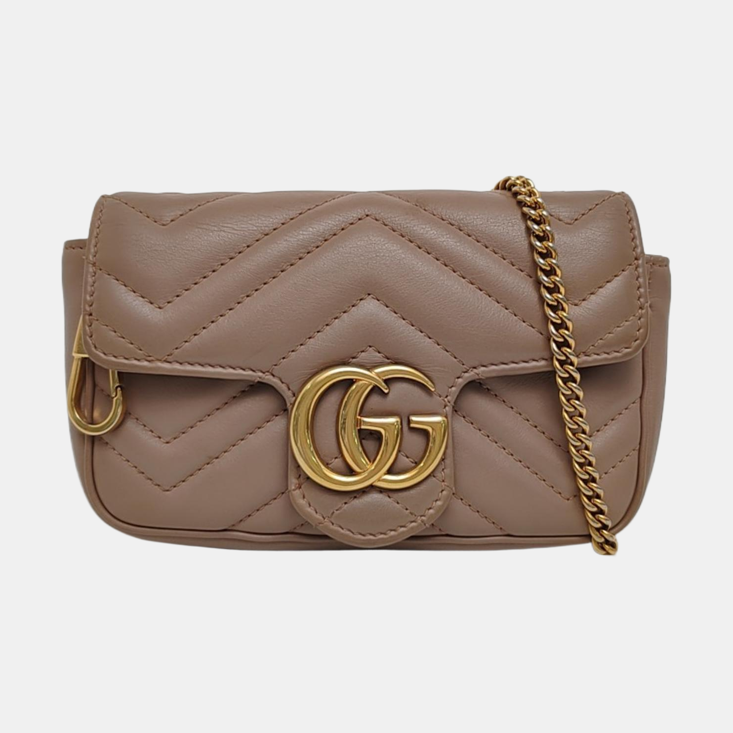 GG Marmont Mini Quilted Calfskin Beige