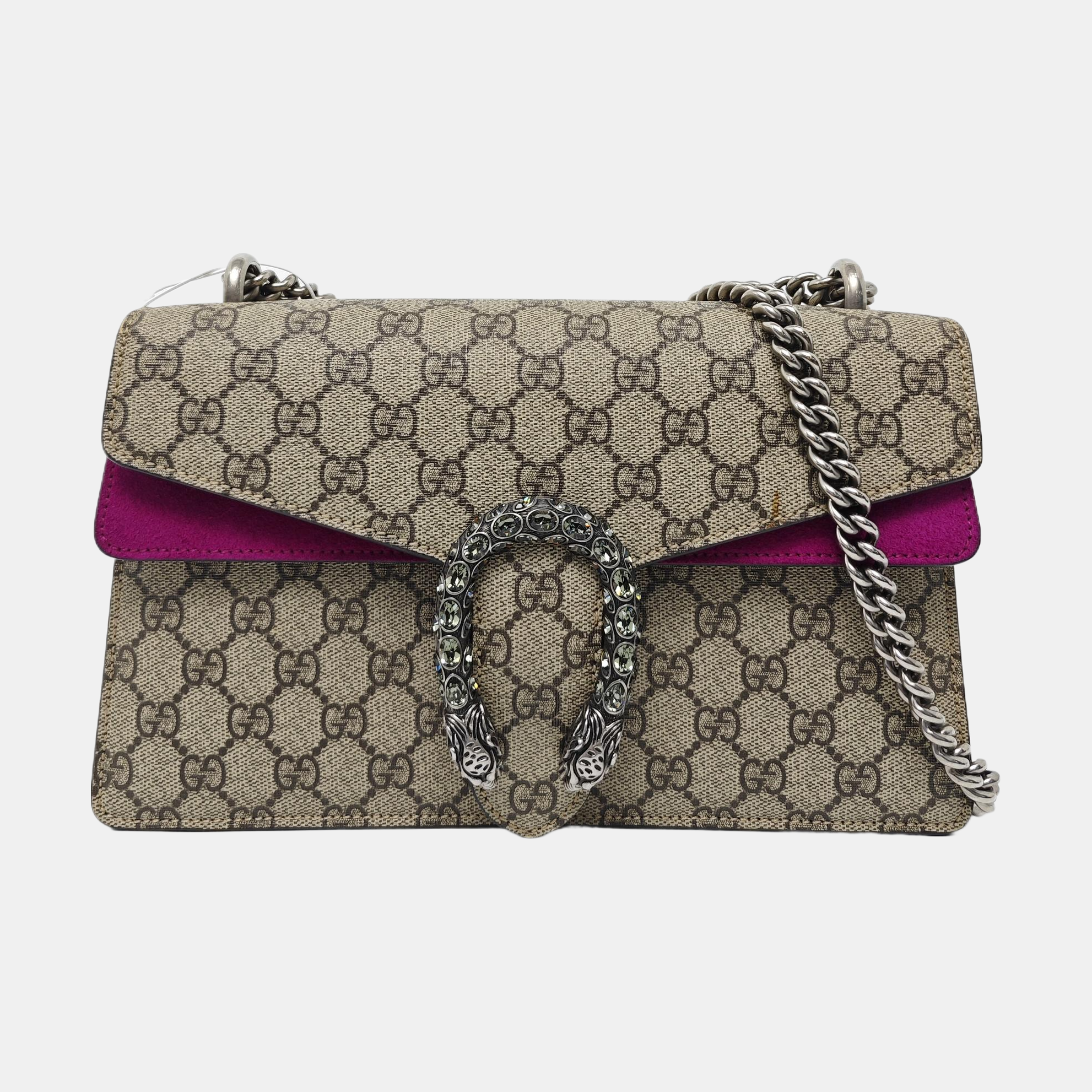 Dionysus Small Monogram Coated Canvas Beige
