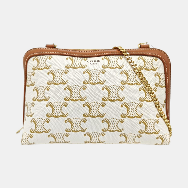 Coated Canvas Shoulder Bag White