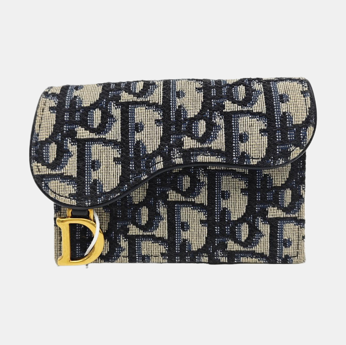 Saddle Mini Oblique Canvas Blue Card Holder