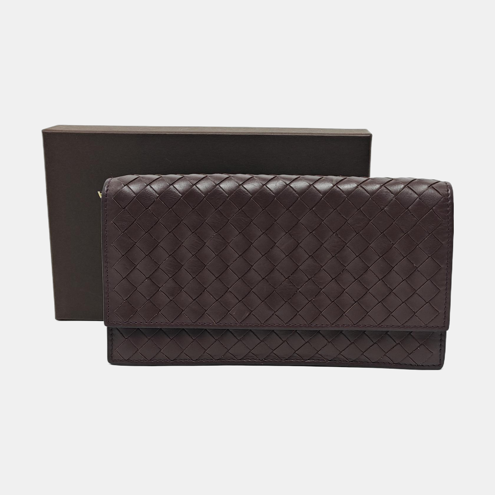 Intrecciato Calfskin Brown Wallet