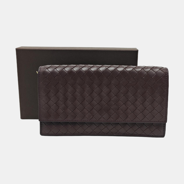 Intrecciato Calfskin Brown Wallet