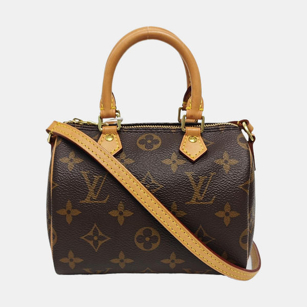 SPEEDY Nano Monogram Coated Canvas Brown