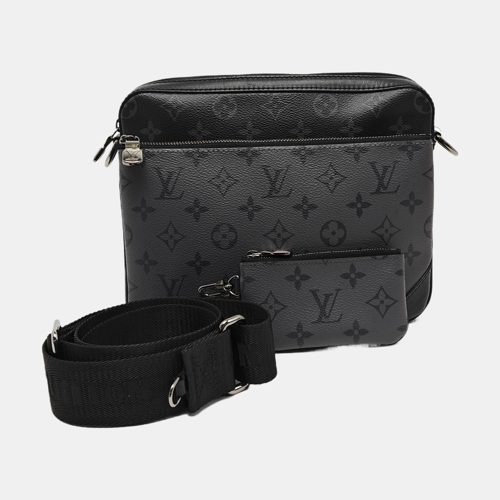 TRIO Monogram Coated Canvas Gray