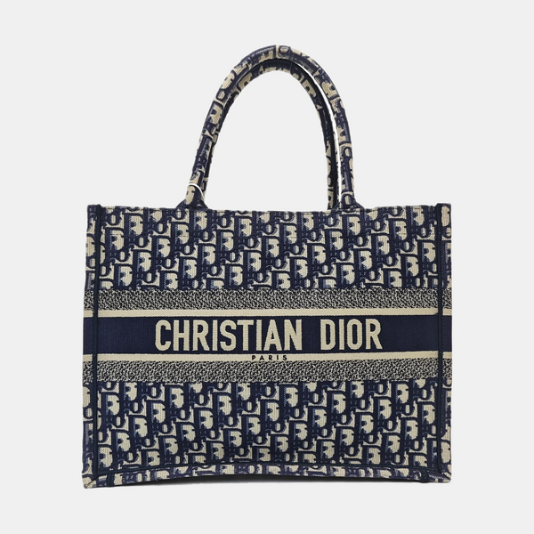 Book Tote Medium Oblique Canvas Blue