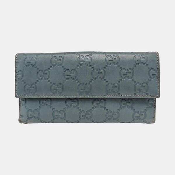 Monogram Leather Wallet Blue