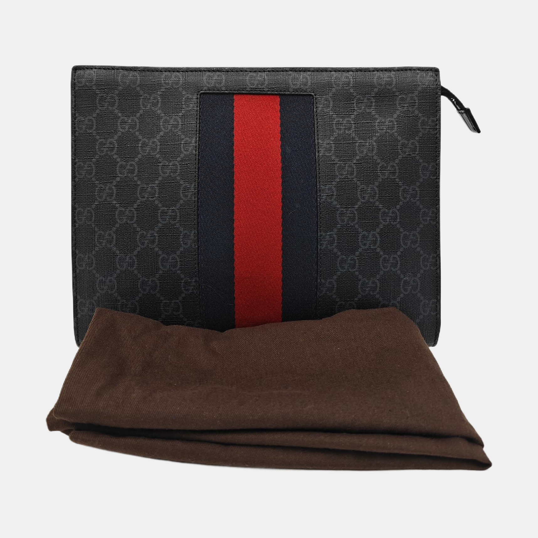 GG Supreme Monogram Coated Canvas Gray