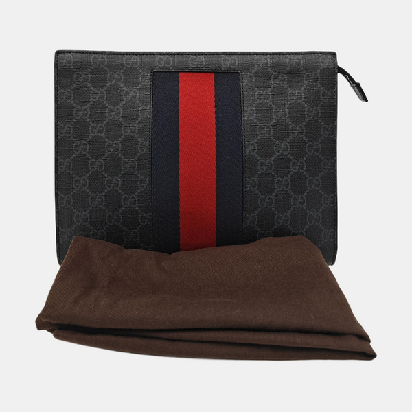 GG Supreme Monogram Coated Canvas Gray