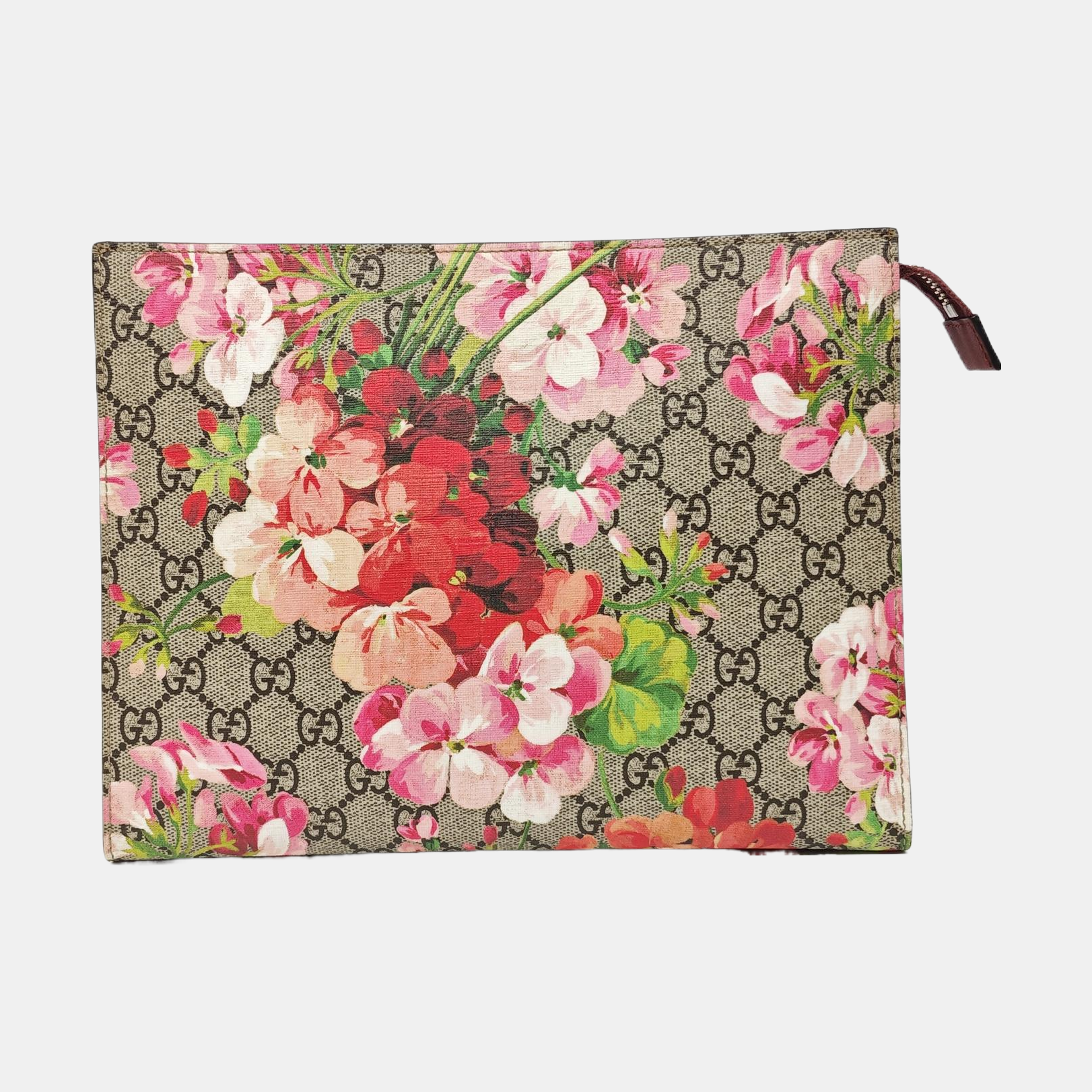 GG Blooms Large Monogram Coated Canvas Beige
