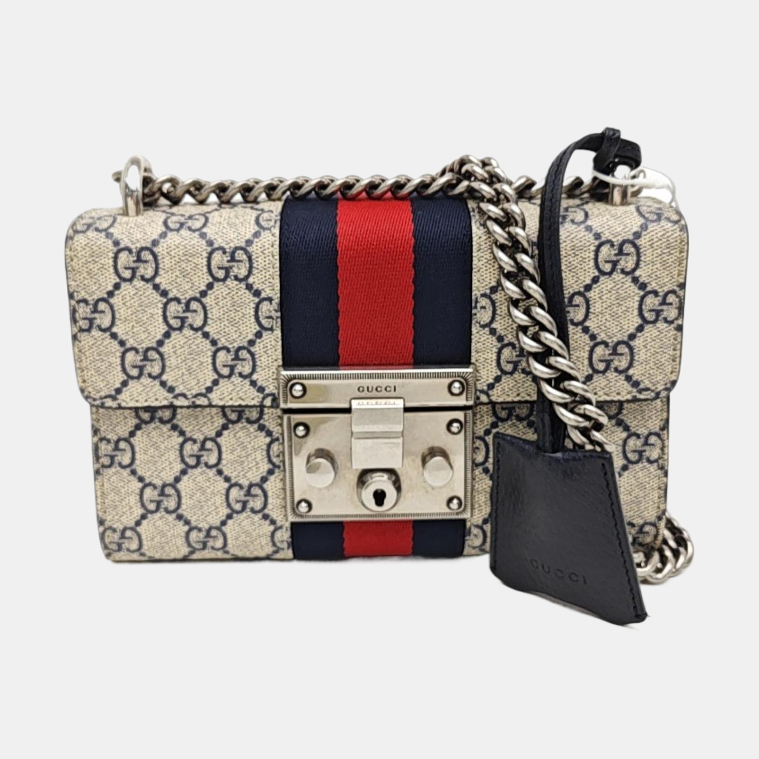 Padlock Mini Monogram Coated Canvas Beige