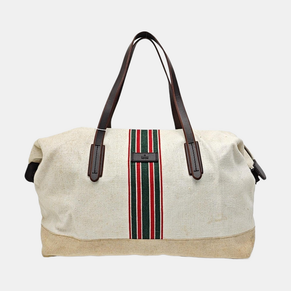 Linen Top Handle Bag Multicolor