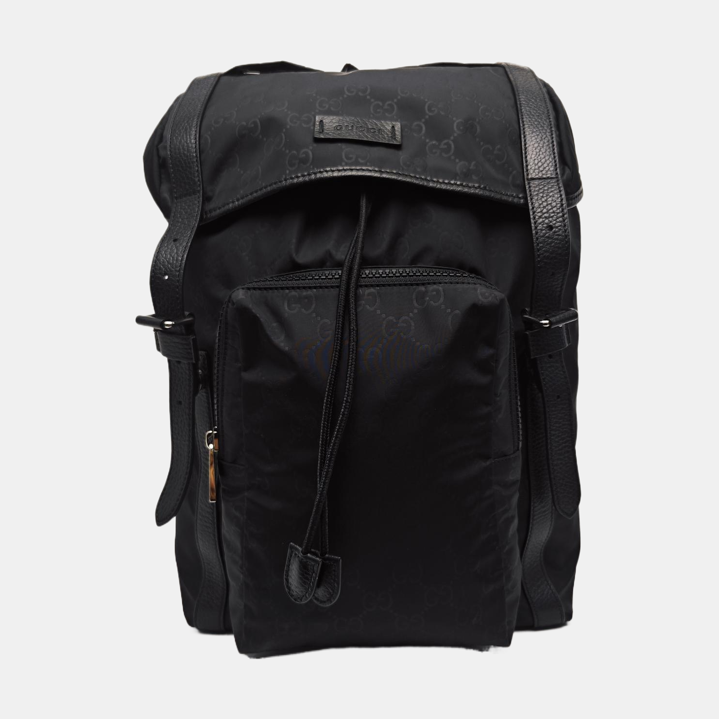 Monogram Nylon Backpack Medium Black