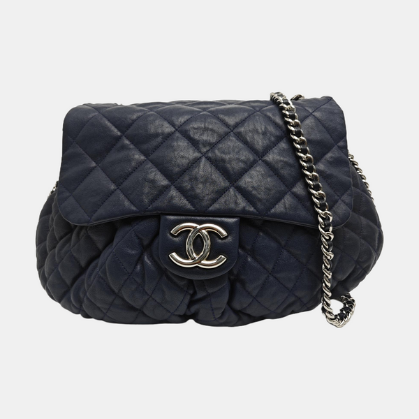 Around Chain Quilted Lambskin Blue