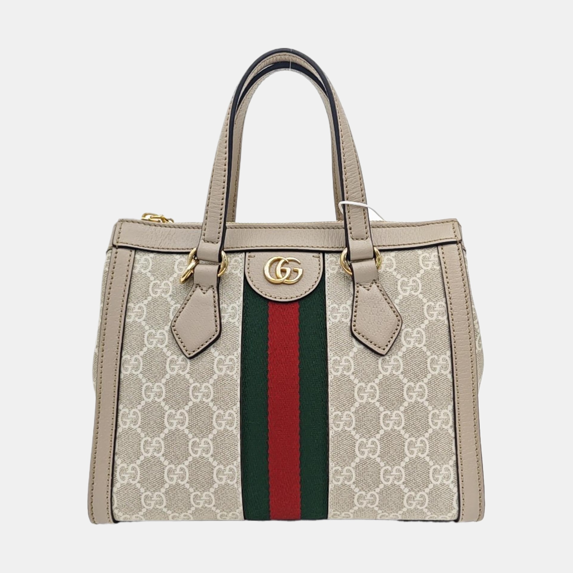 Ophidia Small Monogram Coated Canvas Beige