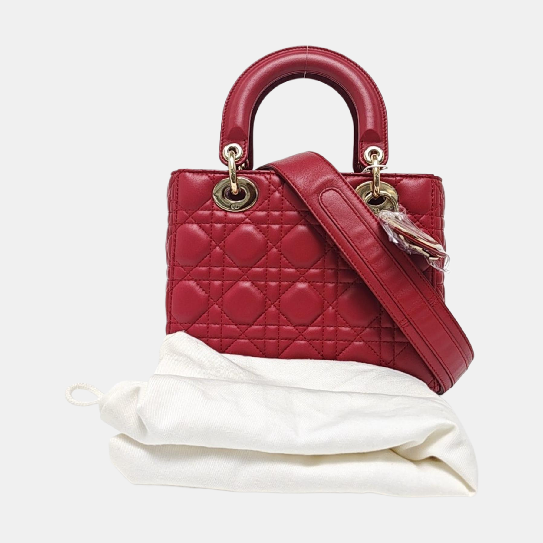 Lady Dior Small Cannage Lambskin Red