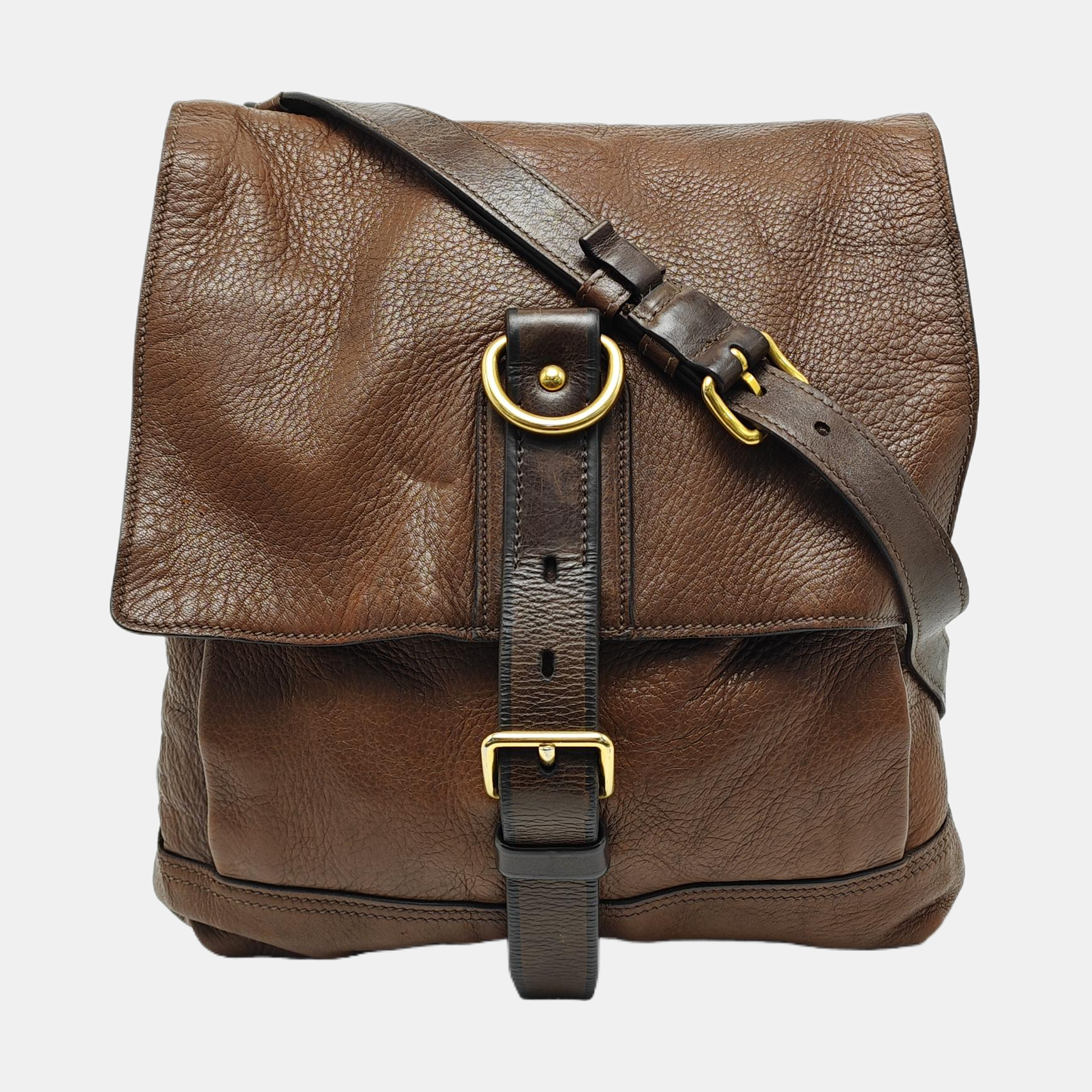 Calfskin Shoulder Bag Brown
