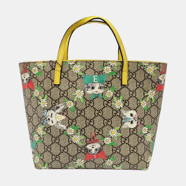 Coated Canvas Tote Bag Beige