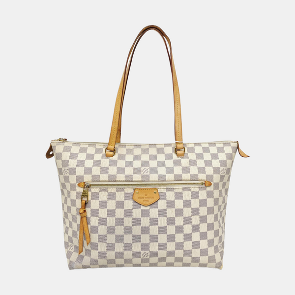 IENA MM Damier Azur Coated Canvas White