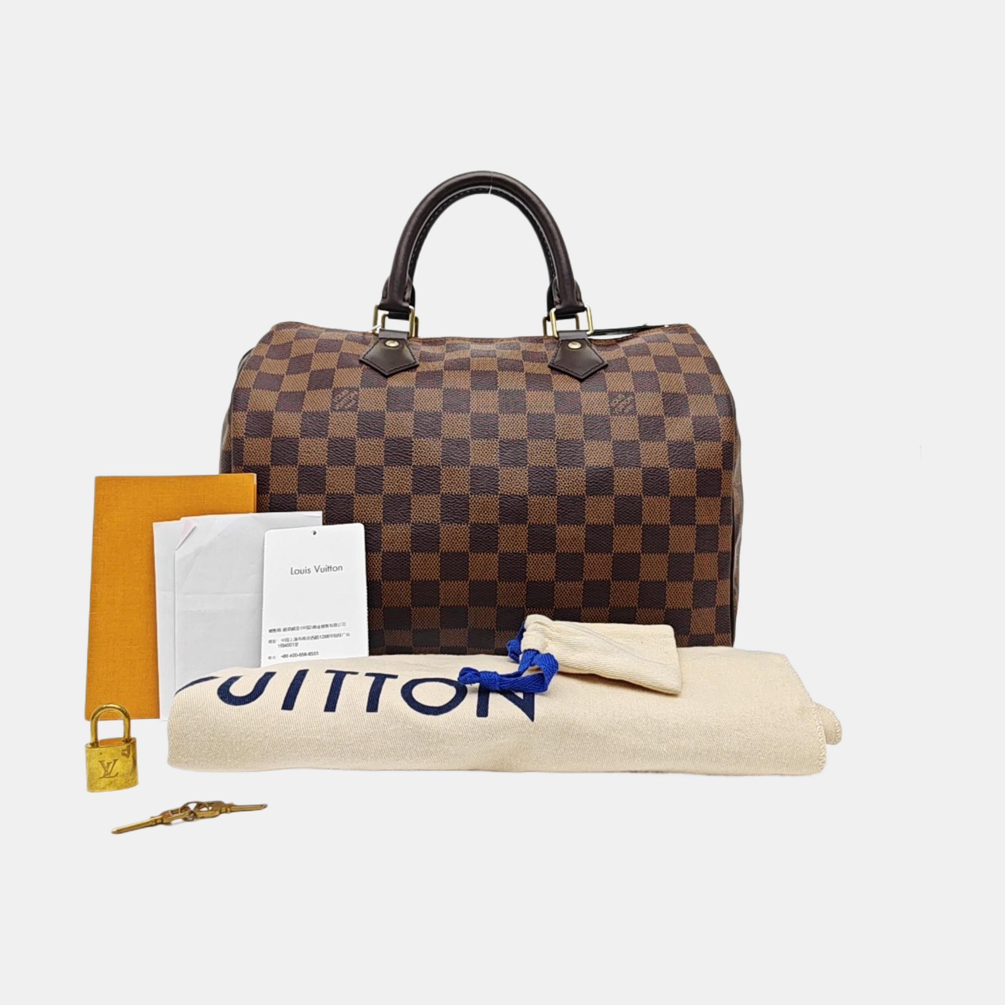 SPEEDY 30 Damier Ebene Coated Canvas Brown