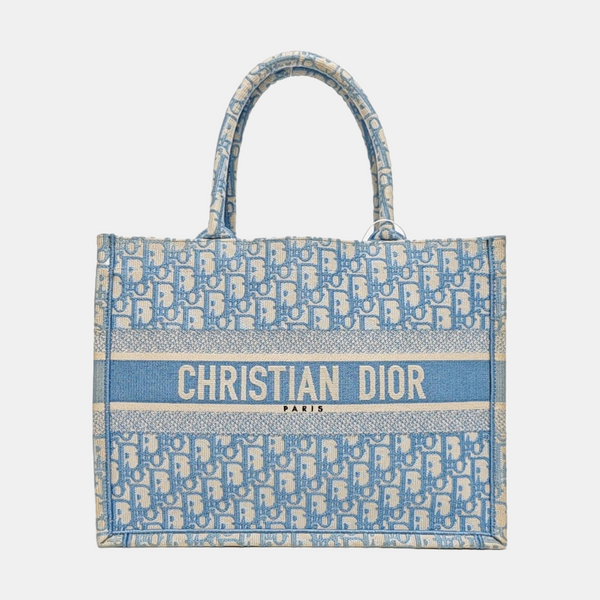 Book Tote Medium Oblique Canvas Blue