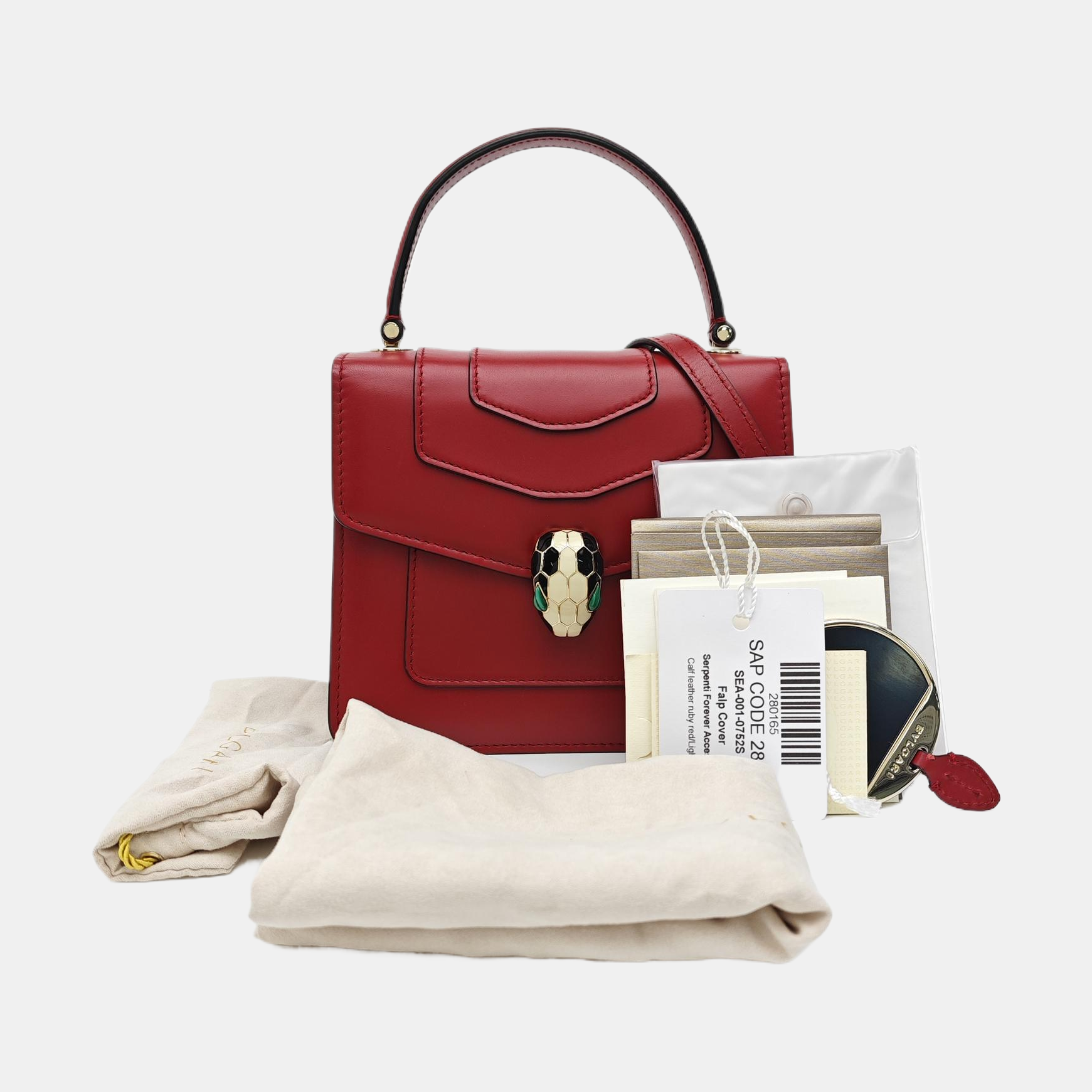 SERPENTI FOREVER Small Quilted Calfskin Red