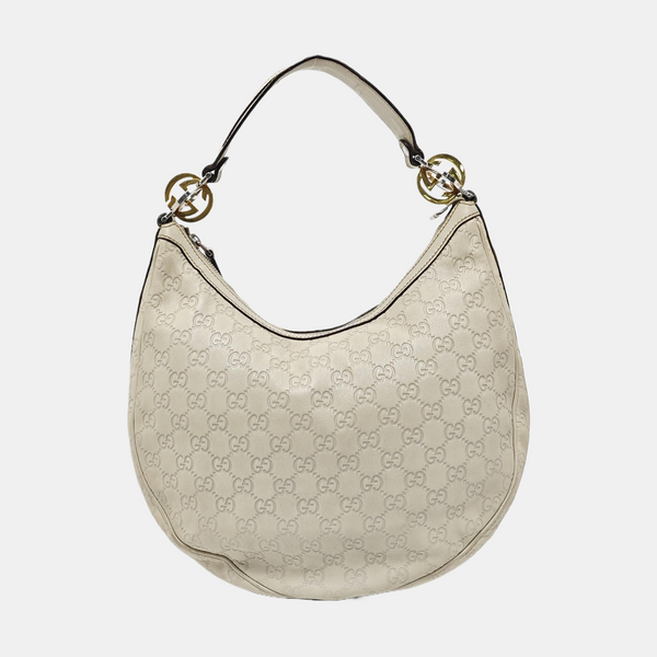 Monogram Leather Top Handle Bag Beige