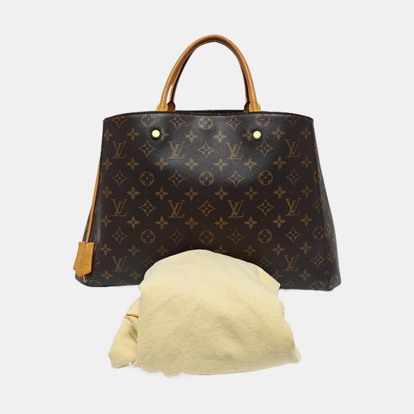 MONTAIGNE GM Monogram Coated Canvas Brown