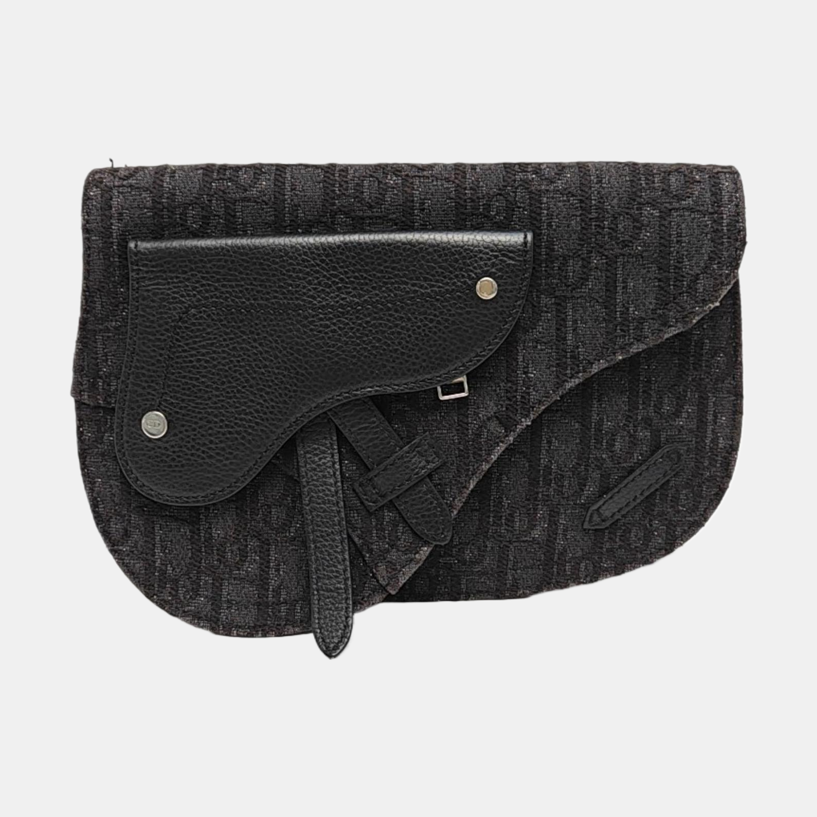 Saddle Medium Oblique Canvas Black