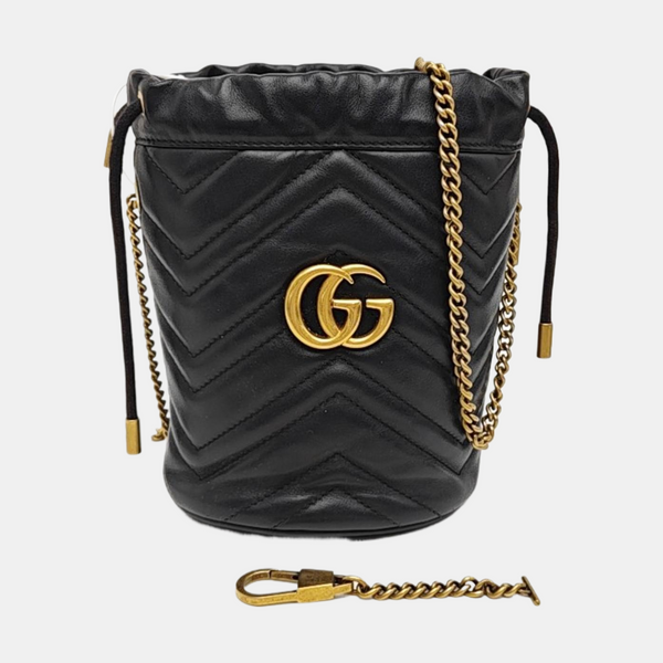 GG Marmont Mini Quilted Calfskin Black