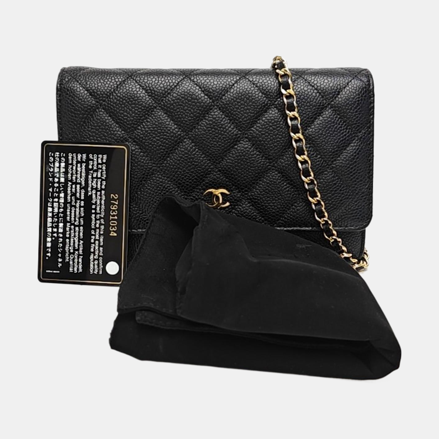 WOC Quilted Grained Calfskin Black