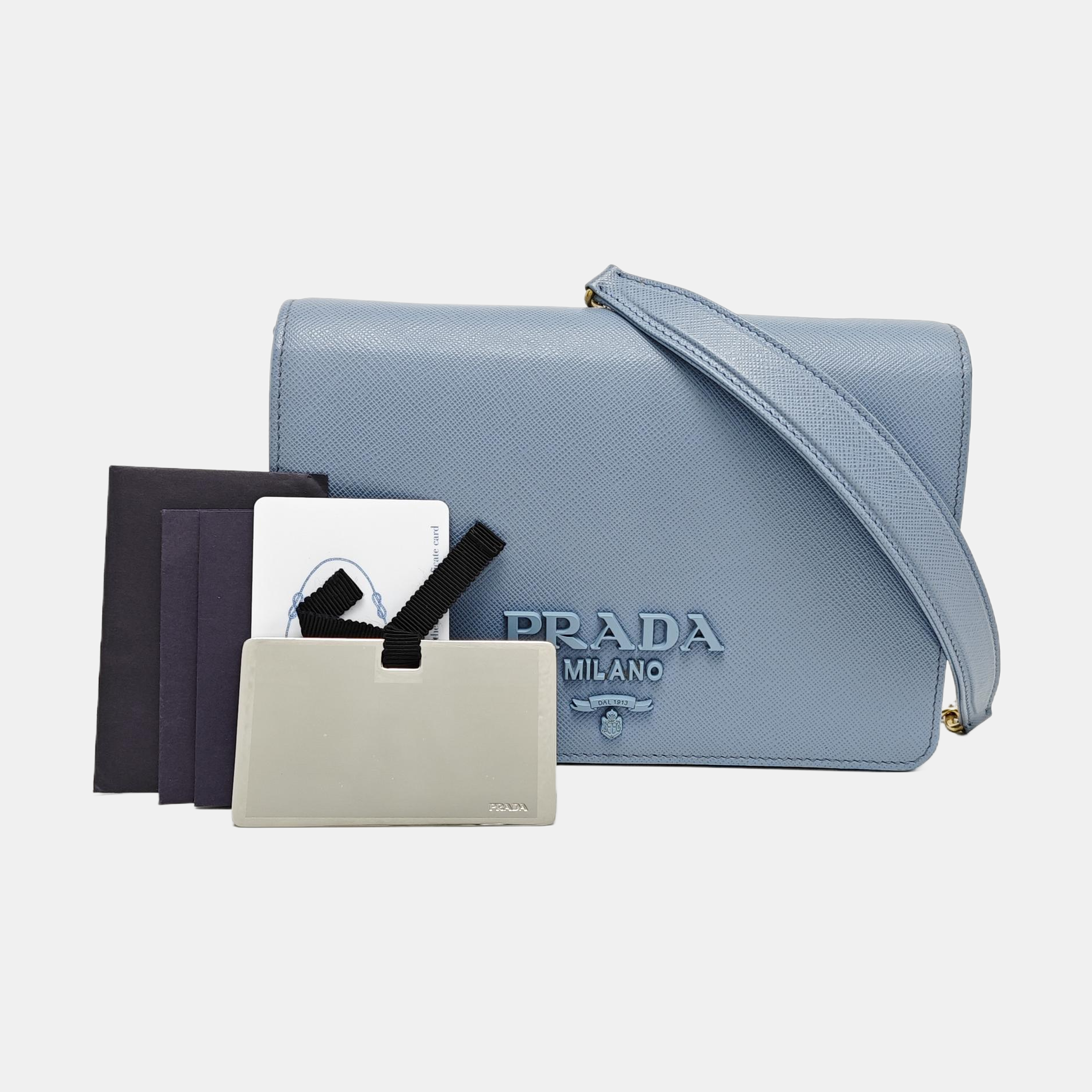 Calfskin Shoulder Bag Blue