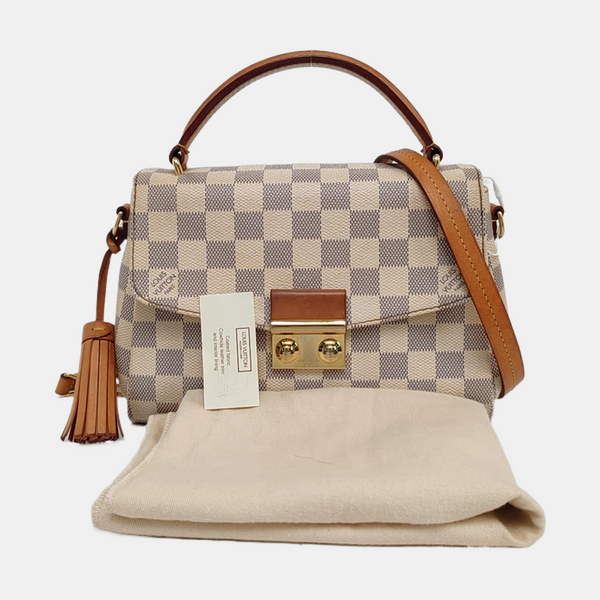 CROISETTE Damier Azur Coated Canvas White