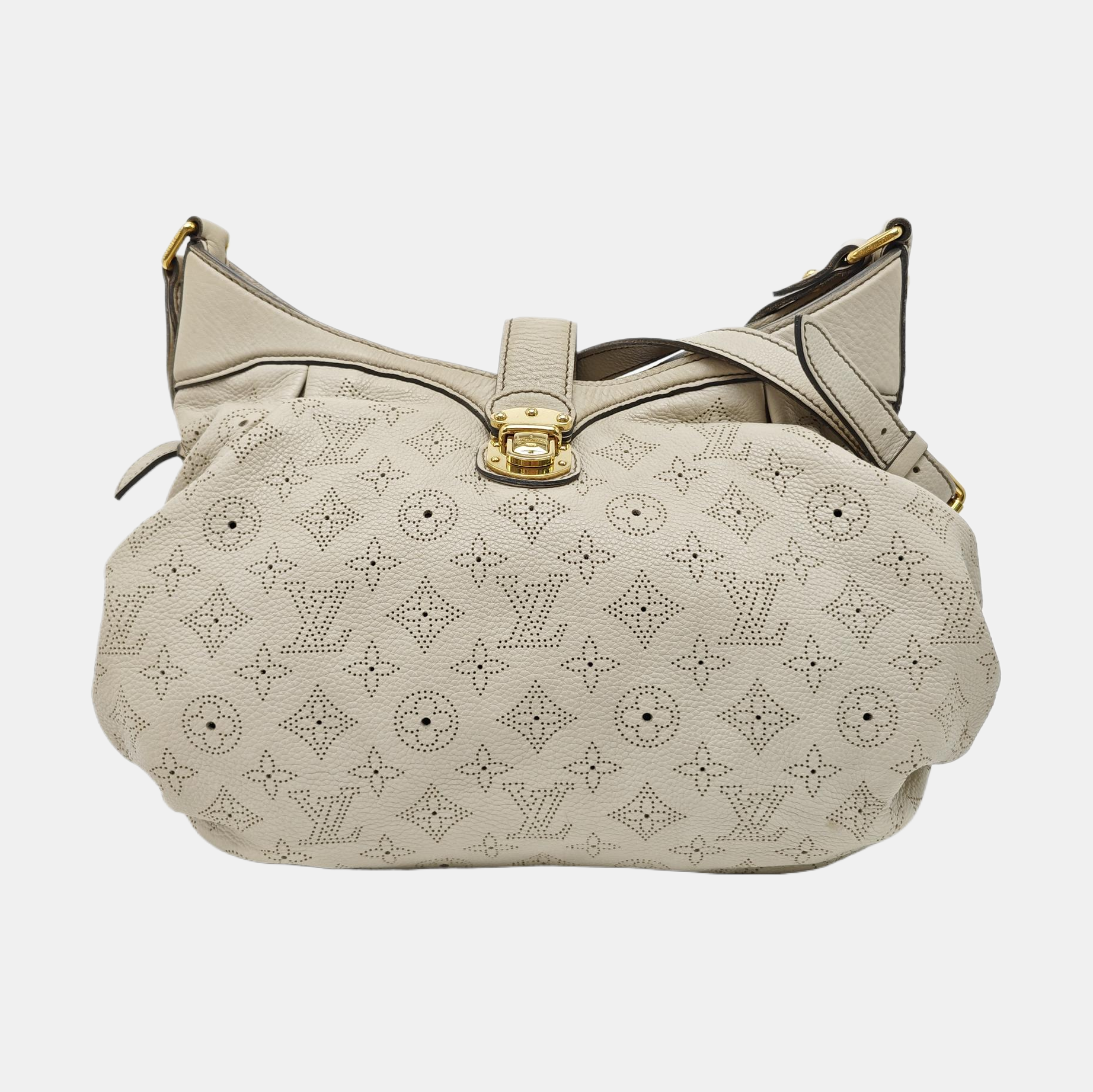 Monogram Calfskin Shoulder Bag White