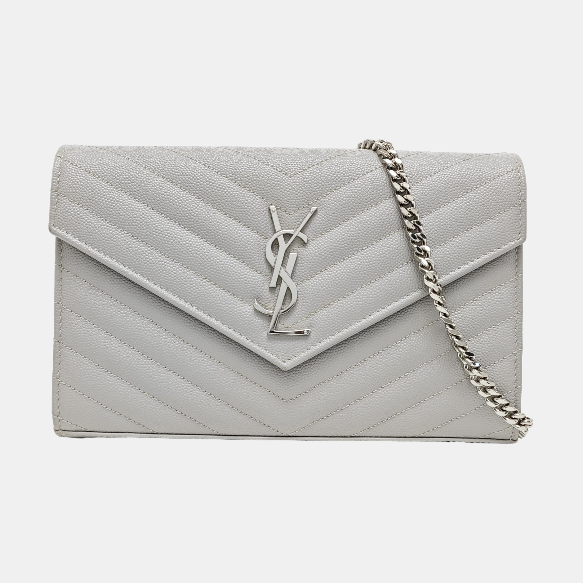 MONOGRAM Medium Chevron Calfskin Gray