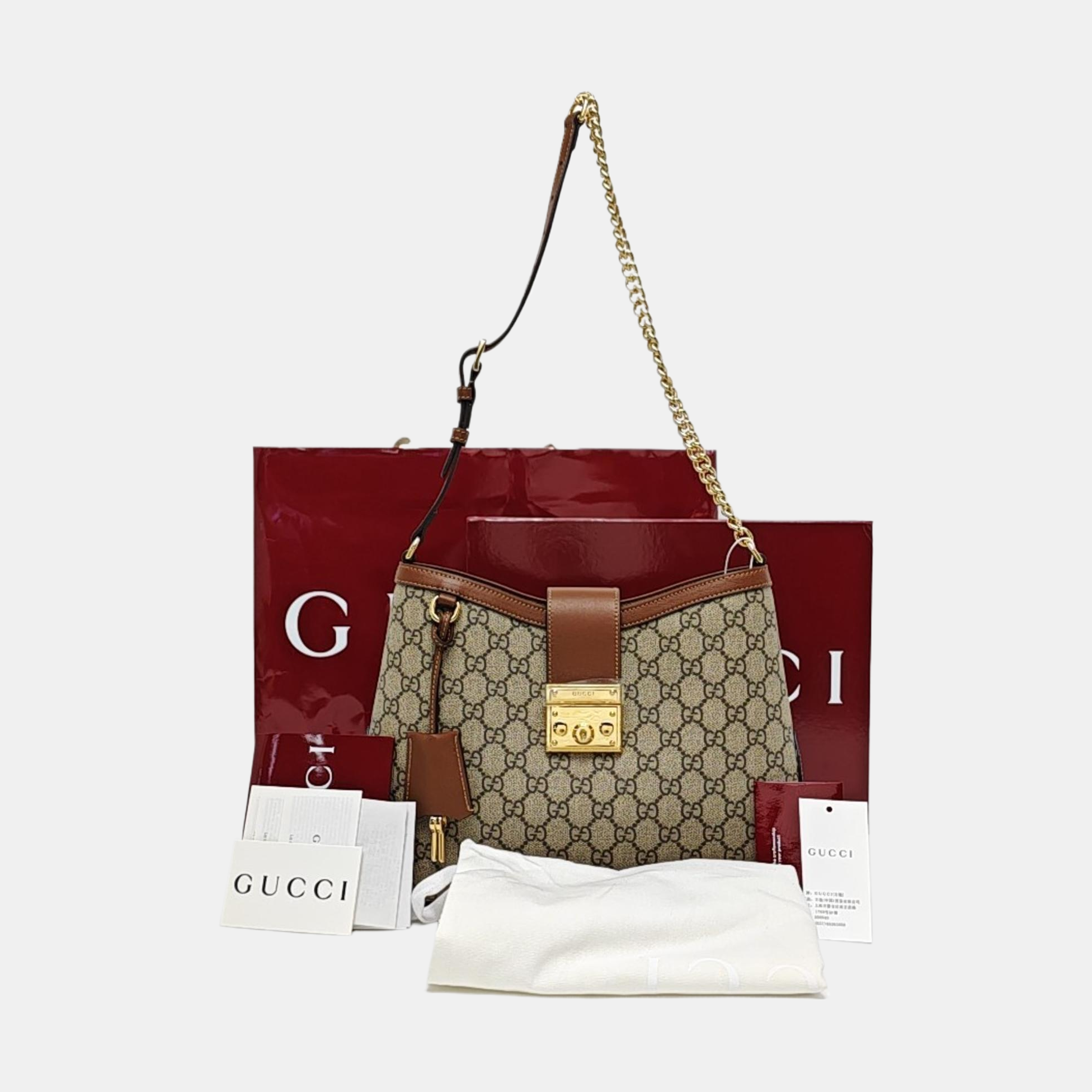 Padlock Medium Monogram Coated Canvas Brown